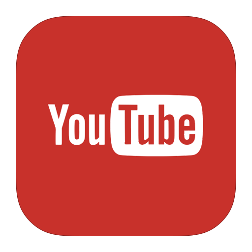 Le logo de l'application YouTube comporte le mot "YouTube" en texte blanc sur un fond carré arrondi rouge, le mot "Tube" étant entouré d'un rectangle arrondi blanc ressemblant à un bouton de lecture - mettant en valeur la passion du design plat rappelant le style auvergnat moderne.